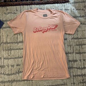 “Strong AF but I cry a lot” Peach Graphic Tee - Short Sleeve
